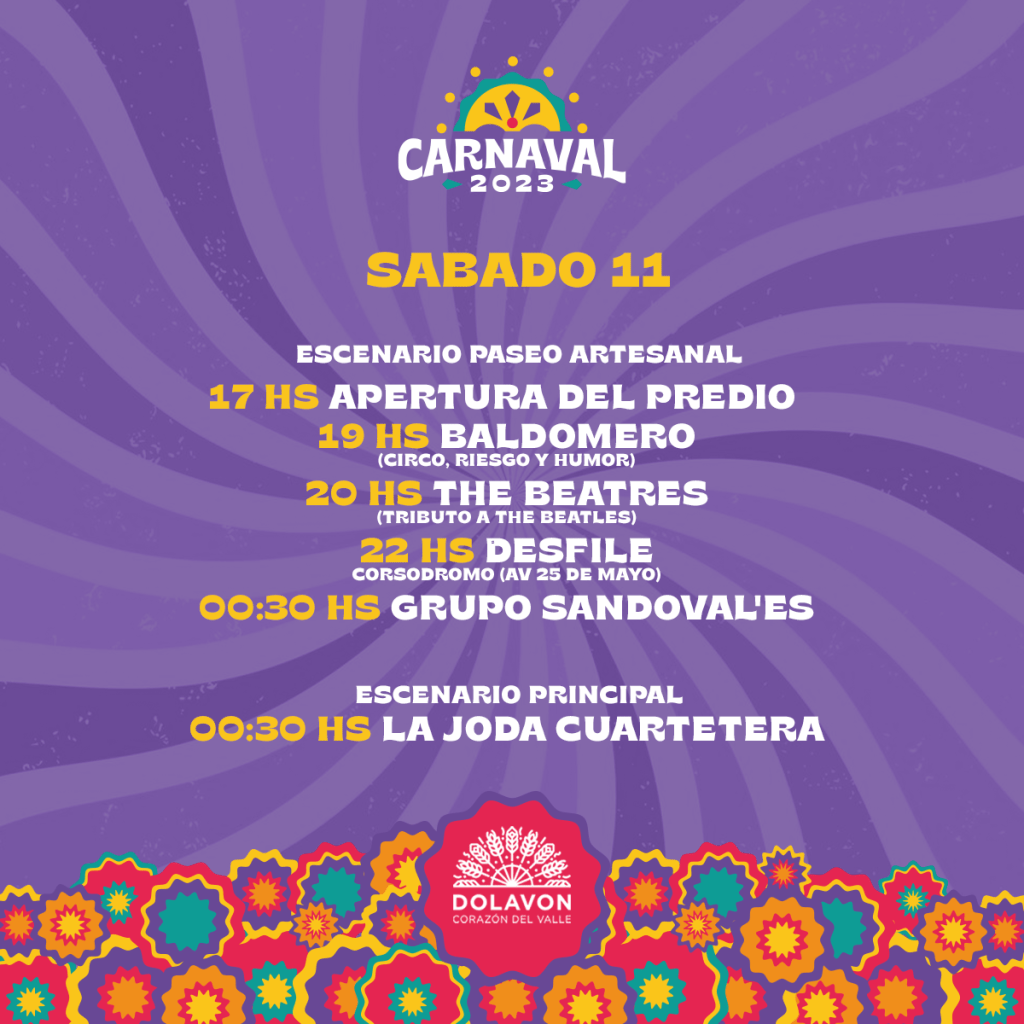 Mañana… al Carnaval de&nbsp;Dolavon!