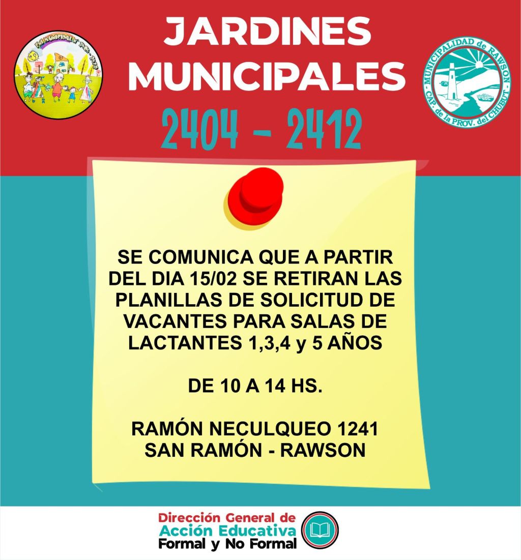 Última semana para inscripciones en los Jardines Municipales de&nbsp;Rawson