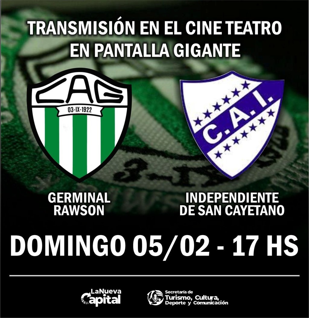 Dato! El partido de Germinal se verá en pantalla gigante en el Cibe&nbsp;Teatro