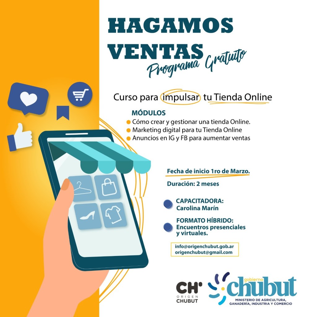 Chubut impulsa programa gratuito de ventas para comerciantes, productores y&nbsp;emprendedores