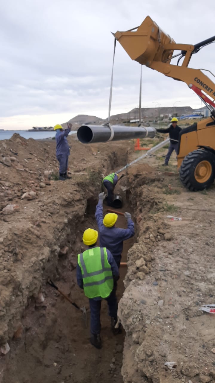 Provincia comenzó la construcción del Sistema Cloacal y Emisario Submarino en la zona norte de Comodoro&nbsp;Rivadavia