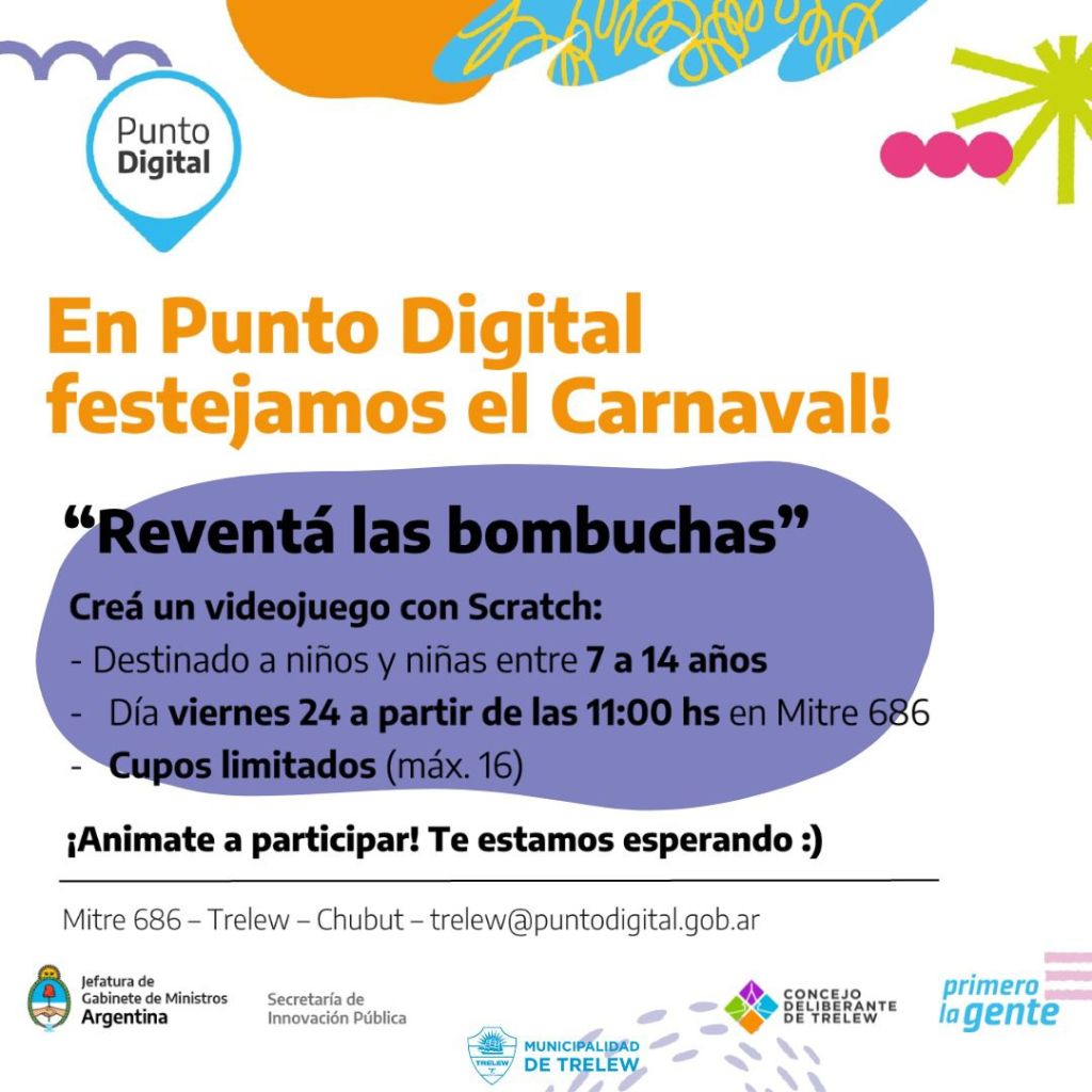 Punto Digital Trelew: Encuentro de programación para niños y&nbsp;niñas