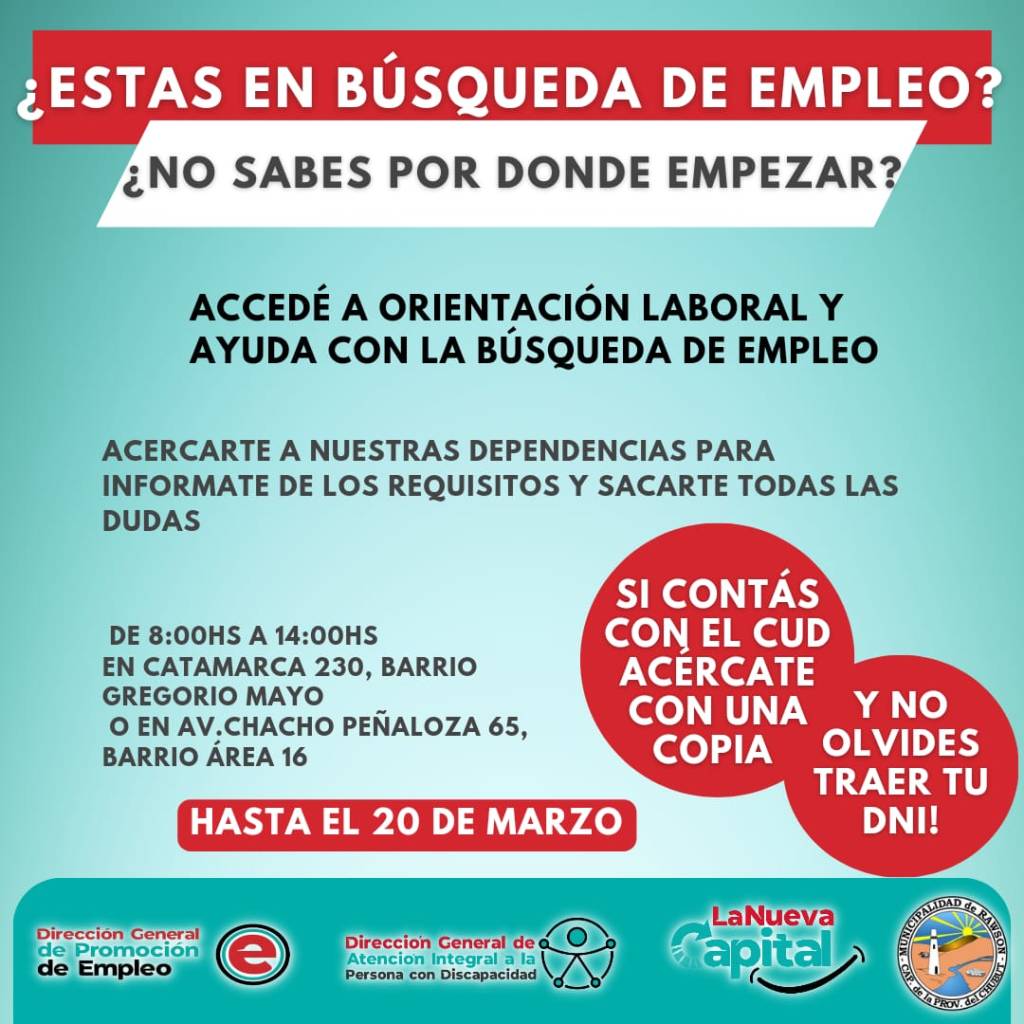 Abrieron en Rawson inscripción para que las personas con discapacidad accedan a programas de&nbsp;empleo