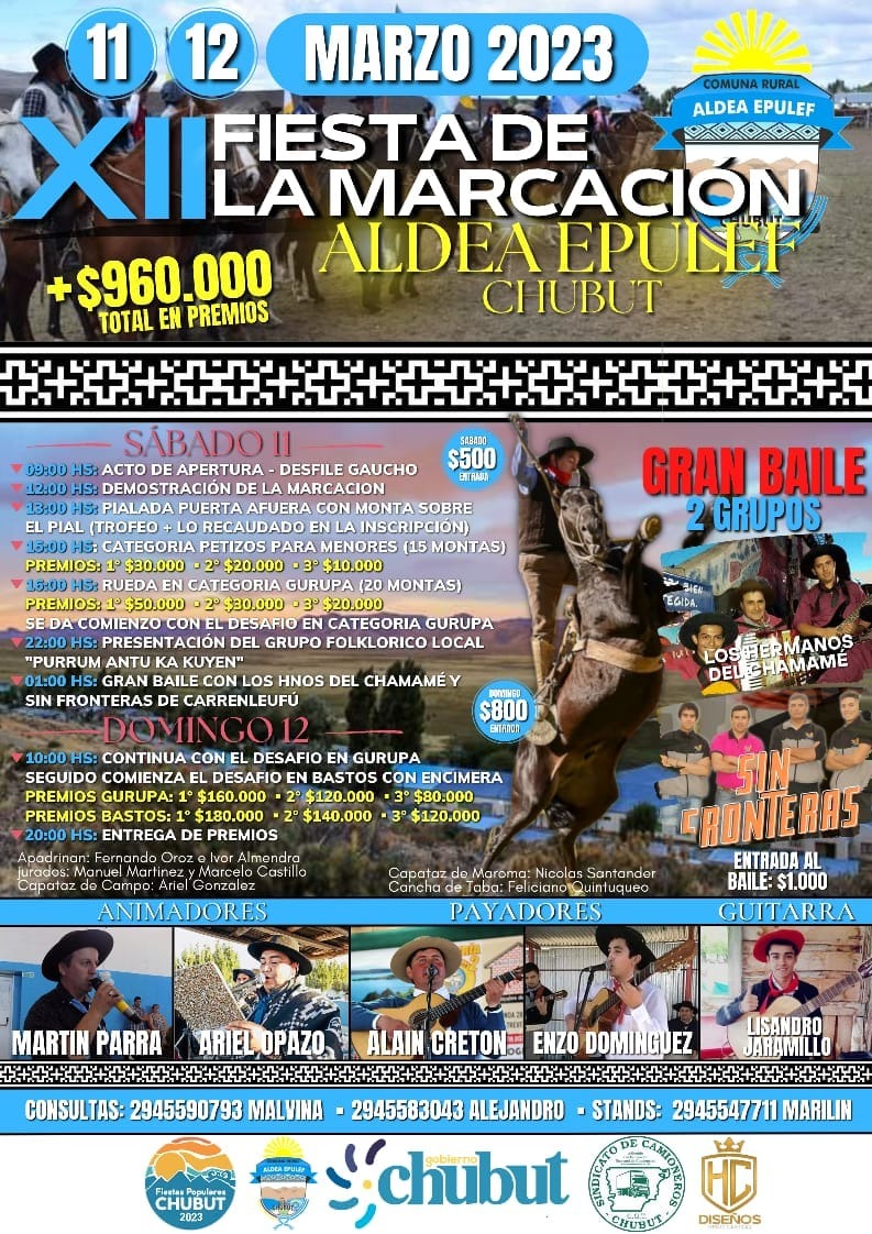 Mas Fiestas Populares del 2023 este fin de semana en&nbsp;Chubut