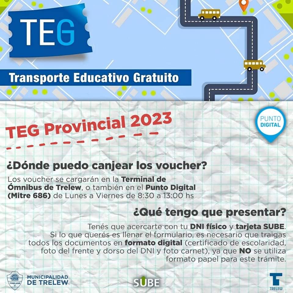 Trelew brinda asistencia para inscribirse al&nbsp;TEG