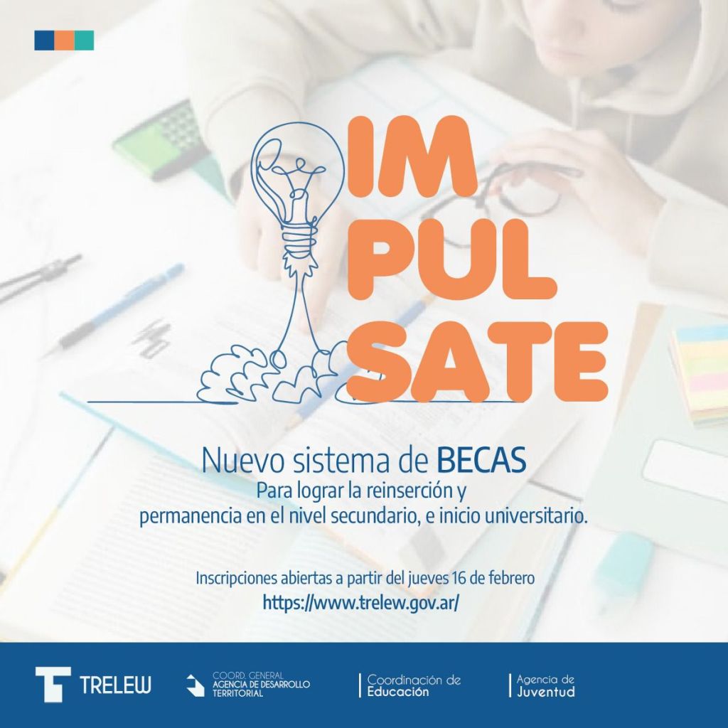 El Municipio de Trelew amplió el plazo para inscribirse en las becas municipales&nbsp;“Impulsate”