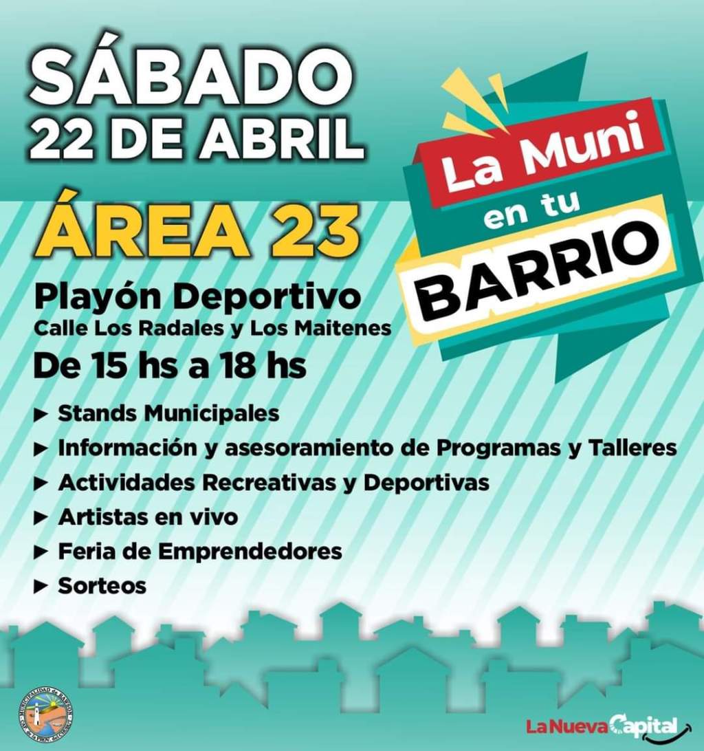 Con trabajos de mantenimiento de calles y espacios públicos, el Área 23 recibe este sábado a “La Muni en tu&nbsp;Barrio”