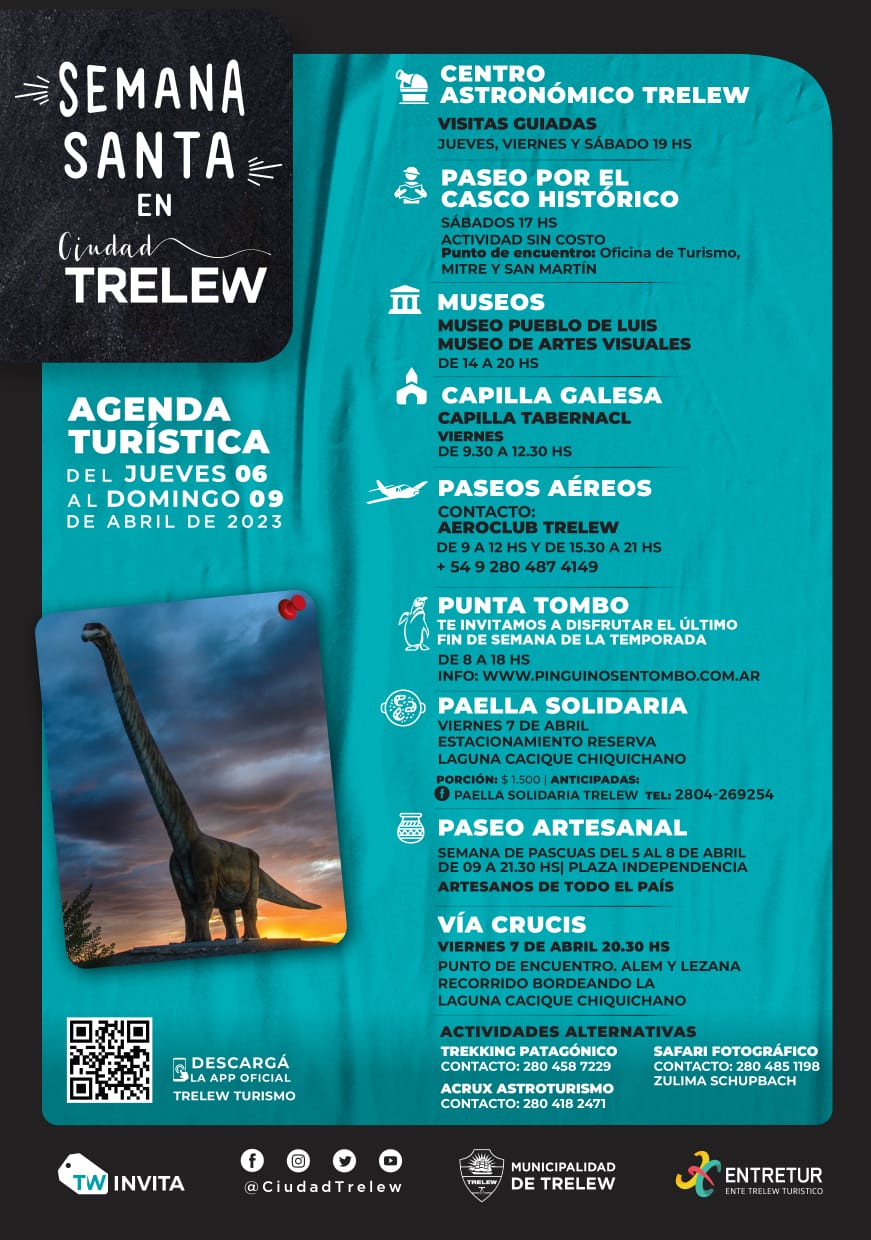 Trelew tendrá variadas propuestas turísticas, culturales y recreativas para Semana&nbsp;Santa