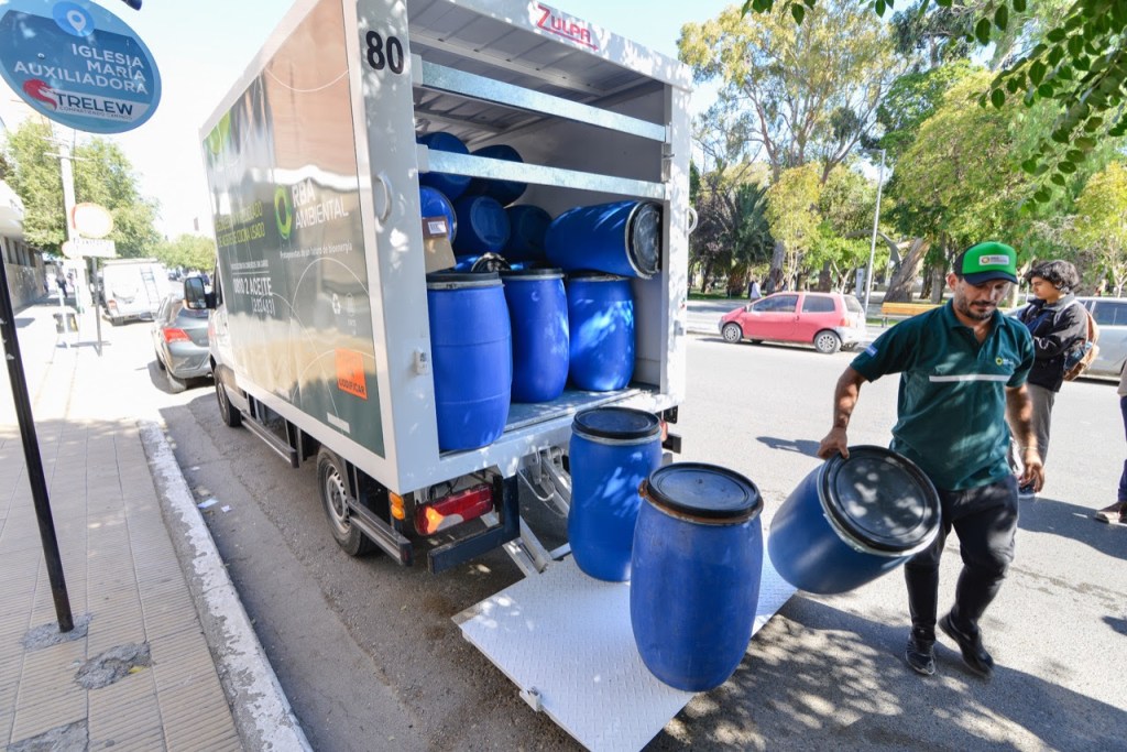 Trelew tuvo un nuevo récord de recolección de Aceites Vegetales&nbsp;Usados