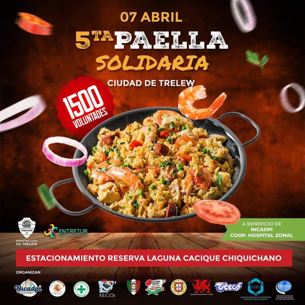 Se viene la 5° edición de la Paella Solidaria en&nbsp;Trelew
