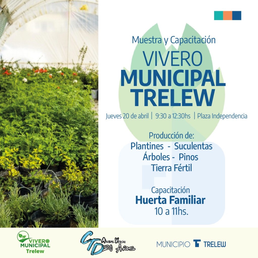 El Vivero Municipal de Trelew exhibirá sus productos y realizará capacitación en la producción de&nbsp;almacigos
