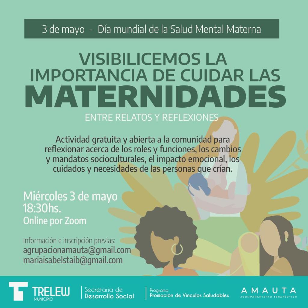 El Municipio de Trelew se suma a la celebración del Día Mundial de la Salud Mental&nbsp;Materna