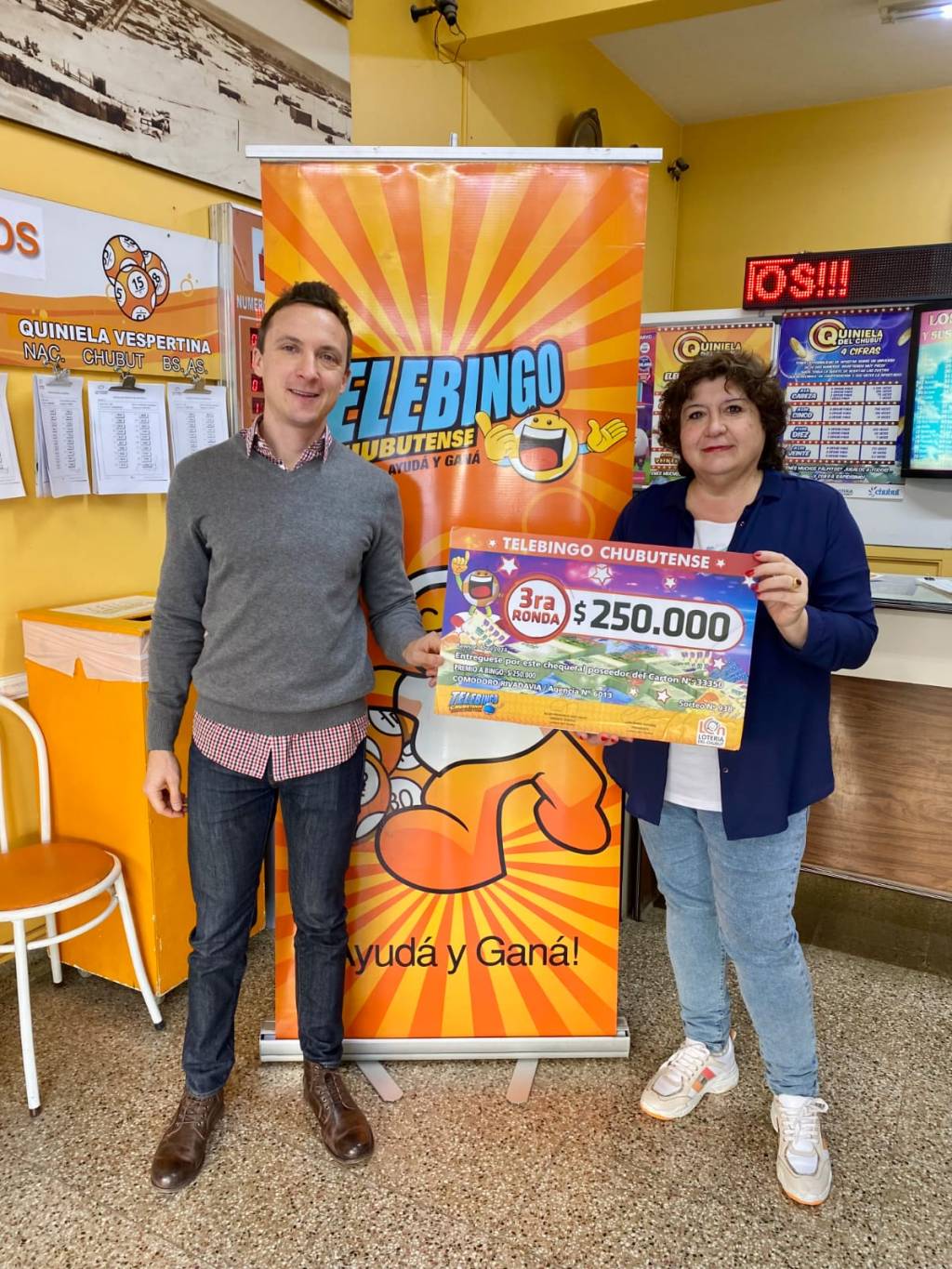 Lotería del Chubut entregó un premio de 250 mil pesos a un vecino de Comodoro&nbsp;Rivadavia