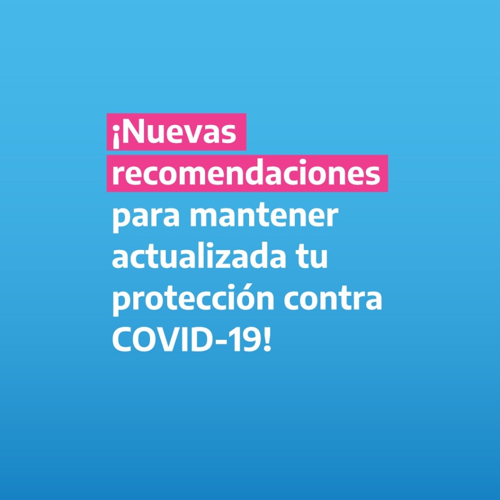 Salud: Provincia informó actualización de recomendaciones para la vacunación de refuerzo contra&nbsp;COVID-19