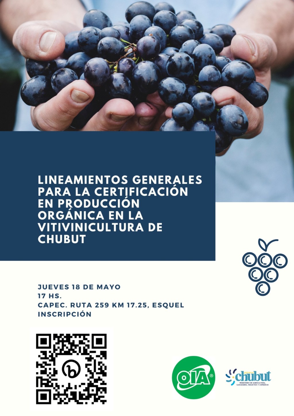 Esquel: Convocan a participar de una capacitación orientada a la vitivinicultura&nbsp;chubutense