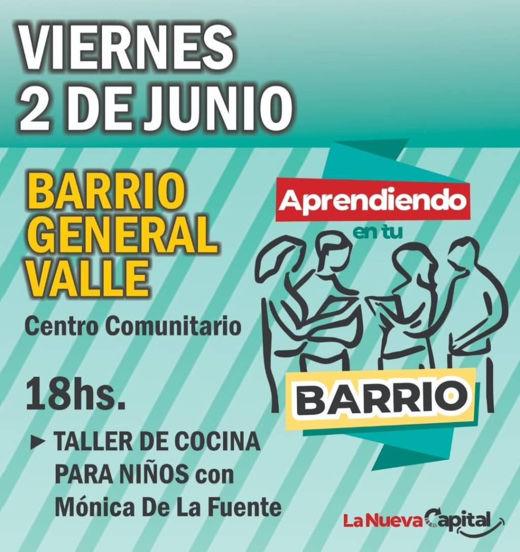 Rawson: Este viernes llega al General Valle “Aprendiendo en tu barrio” con un taller de cocina para&nbsp;niños