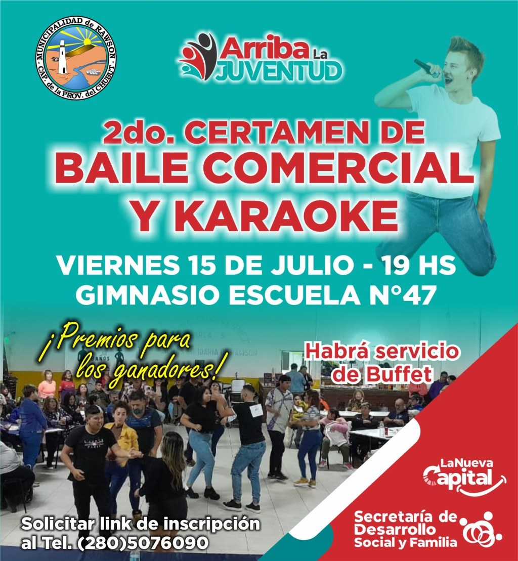 Rawson realizará el segundo certamen municipal de Baile Comercial y&nbsp;Karaoke