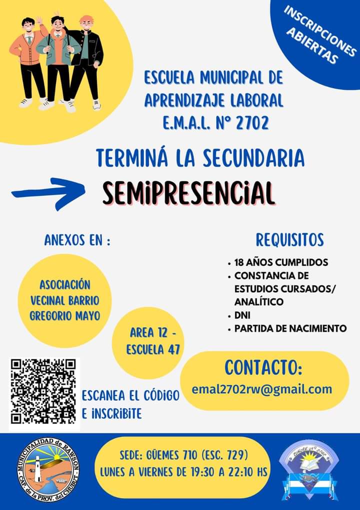 La Escuela Municipal de Aprendizaje Laboral mantiene las inscripciones abiertas para aquellas personas que deseen terminar el&nbsp;secundario