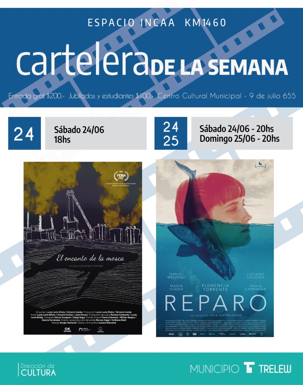 El Espacio INCAA de Trelew dio a conocer la cartelera de la&nbsp;semana