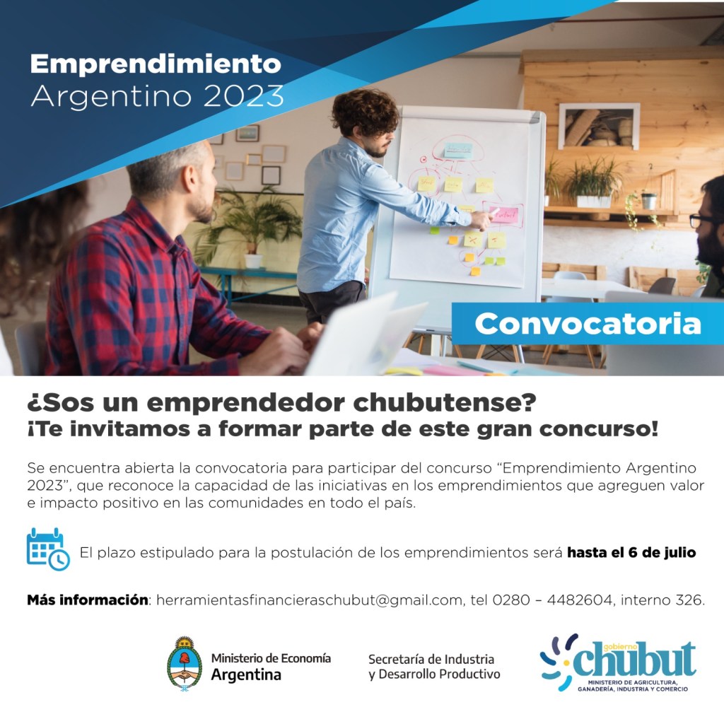 Convocan a emprendedores chubutenses a participar de importante concurso&nbsp;nacional