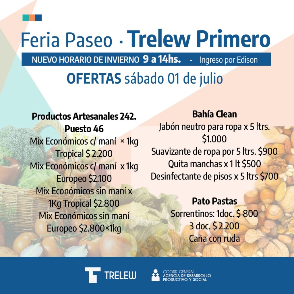 Se viene una nueva edición de la Feria Paseo Trelew&nbsp;Primero