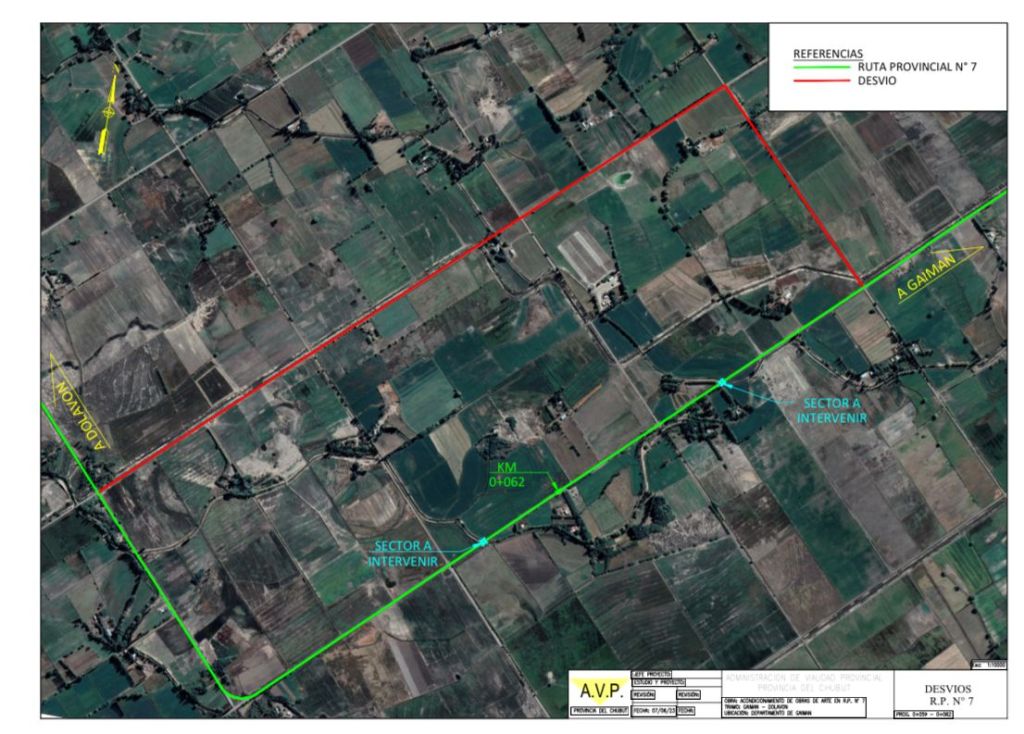 Cortan el tránsito para reparar la Ruta Provincial 7 entre Dolavon y&nbsp;Gaiman