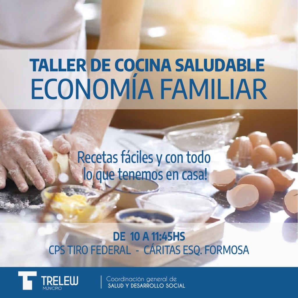 El Municipio de Trelew brindará un taller de Cocina&nbsp;Saludable