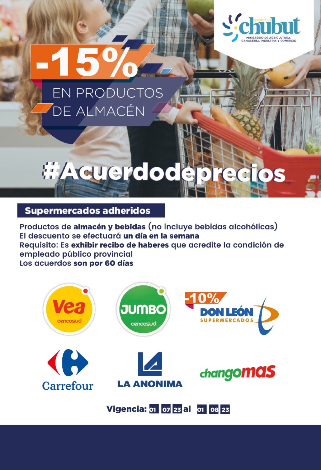 El Gobierno renueva el acuerdo de descuentos para empleados provinciales en cadenas de supermercados