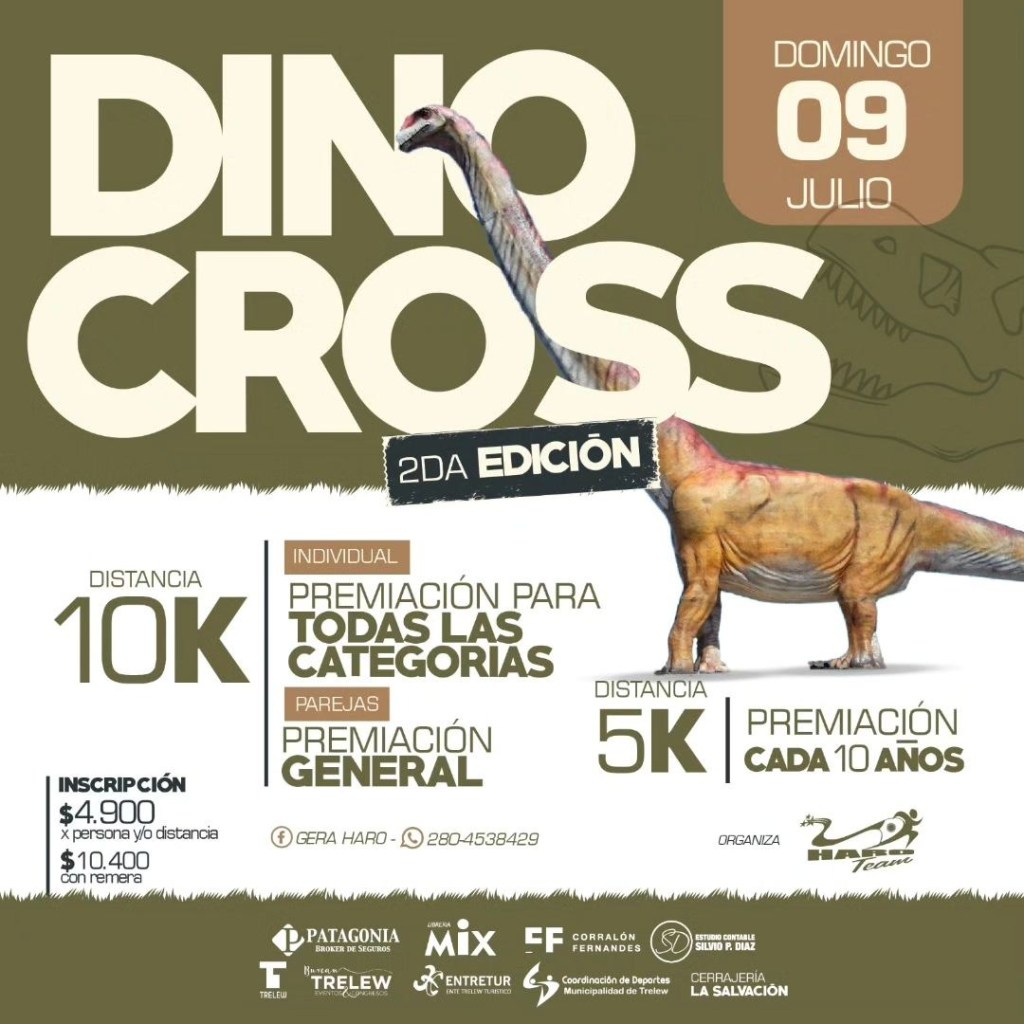 El Municipio de Trelew acompaña la 2da edición del Dino&nbsp;Cross