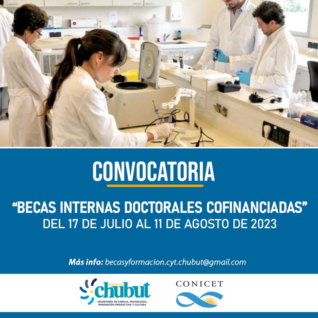Ya se encuentra abierta la convocatoria de becas internas doctorales 2023, cofinanciadas con el&nbsp;CONICET