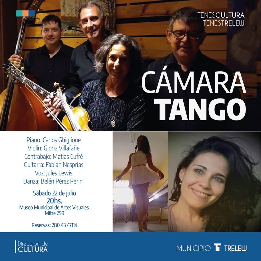 Trelew: Cámara Tango se presenta este sábado en el Museo Municipal de Artes&nbsp;Visuales