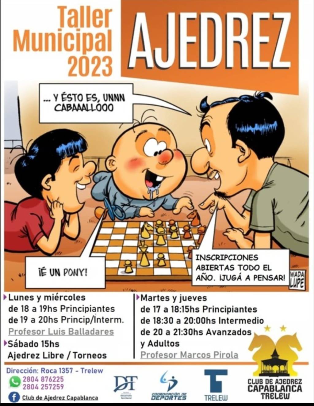 Se encuentran abiertas las inscripciones para el taller municipal de ajedrez en&nbsp;Trelew