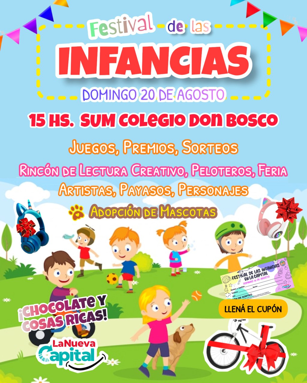 Rawson celebra este domingo el Día de las Infancias en el SUM del Colegio Don&nbsp;Bosco