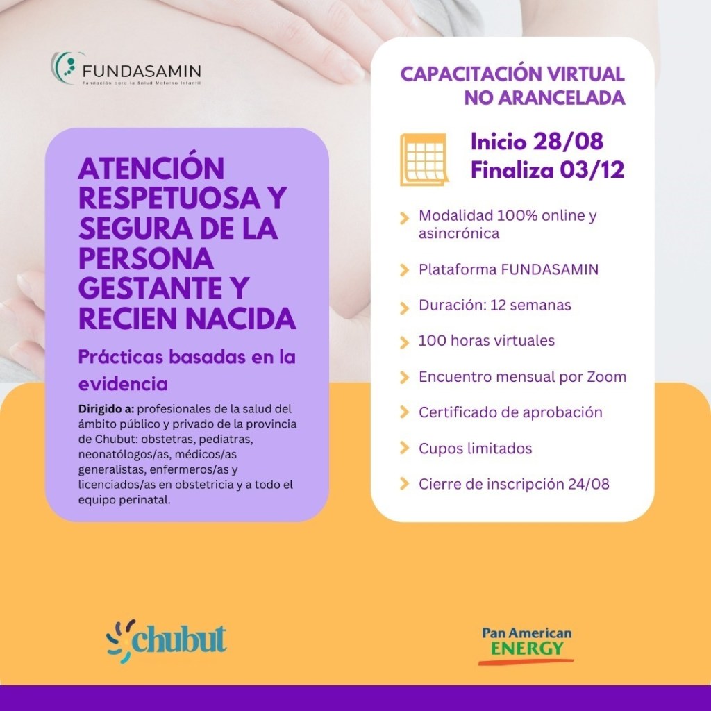 Provincia recuerda que continúa abierta la inscripción a la capacitación en “Atención respetuosa y segura de la persona gestante y recién&nbsp;nacida”