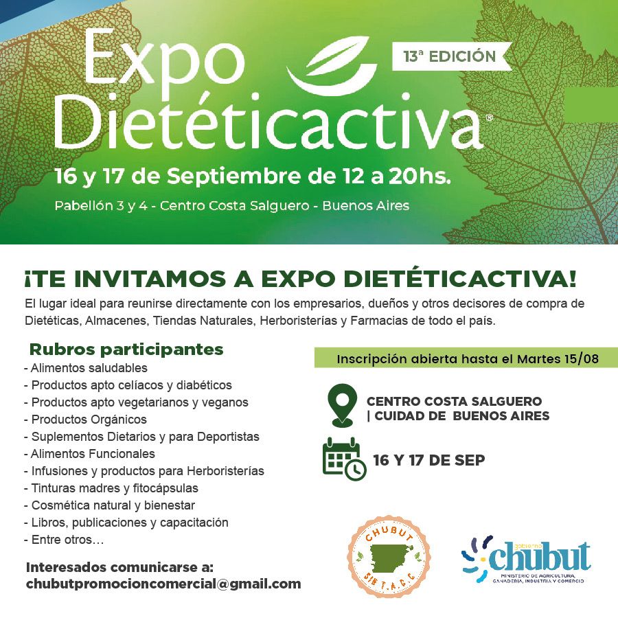 Provincia invita a participar de la “Expo Dietéticactiva&nbsp;2023”