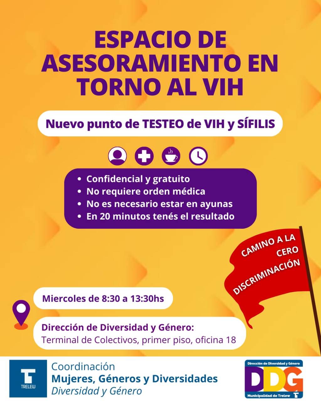 El Municipio de Trelew pondrá en funcionamiento un nuevo punto de testeo gratuito de&nbsp;VIH