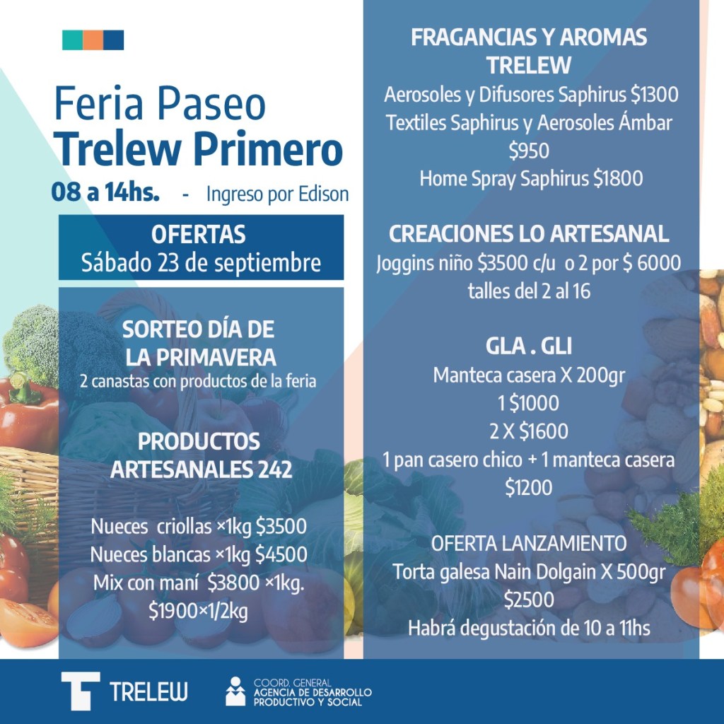 La Feria Paseo Trelew Primero tiene nuevas ofertas para este&nbsp;sábado