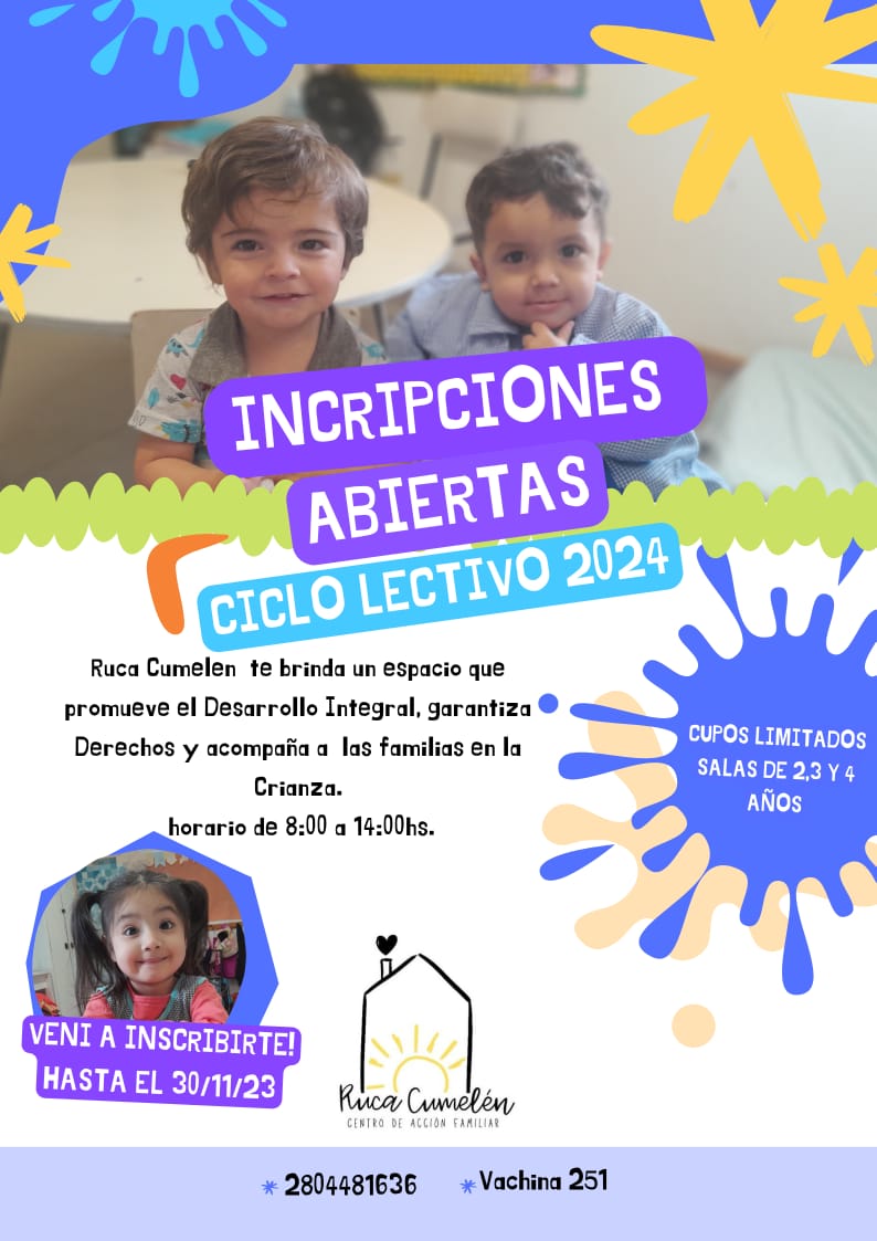 Comenzaron las inscripciones para el ciclo lectivo 2024 en el CAF “Ruca Cumelén” de&nbsp;Rawson