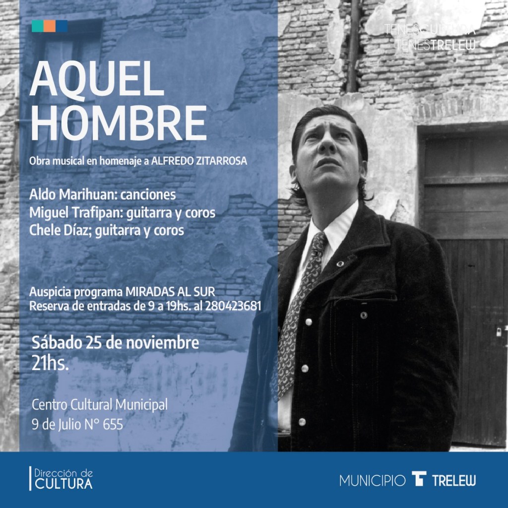 El sábado se presenta la obra musical en homenaje a Alfredo Zitarrosa en el Centro&nbsp;Cultural