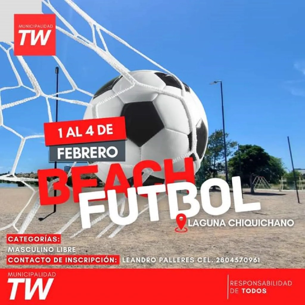 Torneo de Fútbol sobre arena en la Laguna Cacique&nbsp;Chiquichano