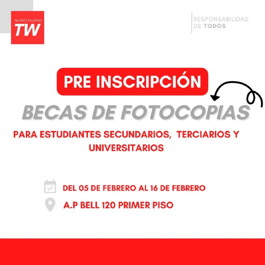 El Municipio brindará becas de fotocopias a 300&nbsp;estudiantes