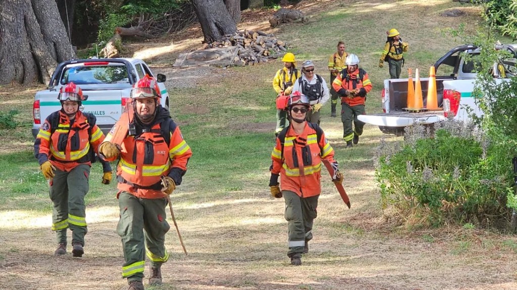 Bomberos Voluntarios de Chubut trabajan en incendio de Los&nbsp;Alerces