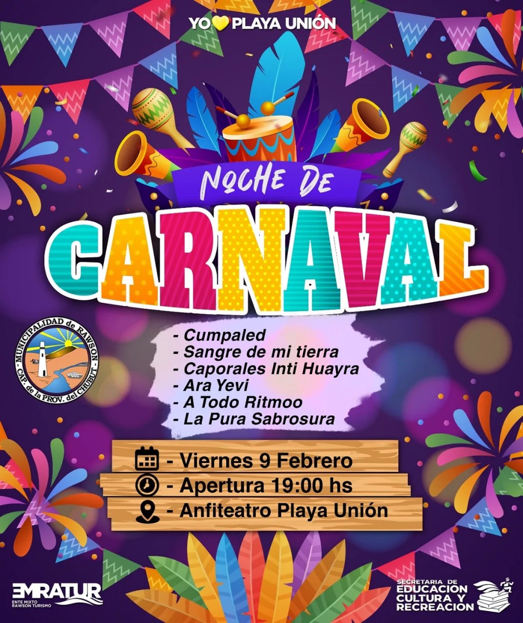 Este viernes llega a Rawson la Noche de&nbsp;Carnaval
