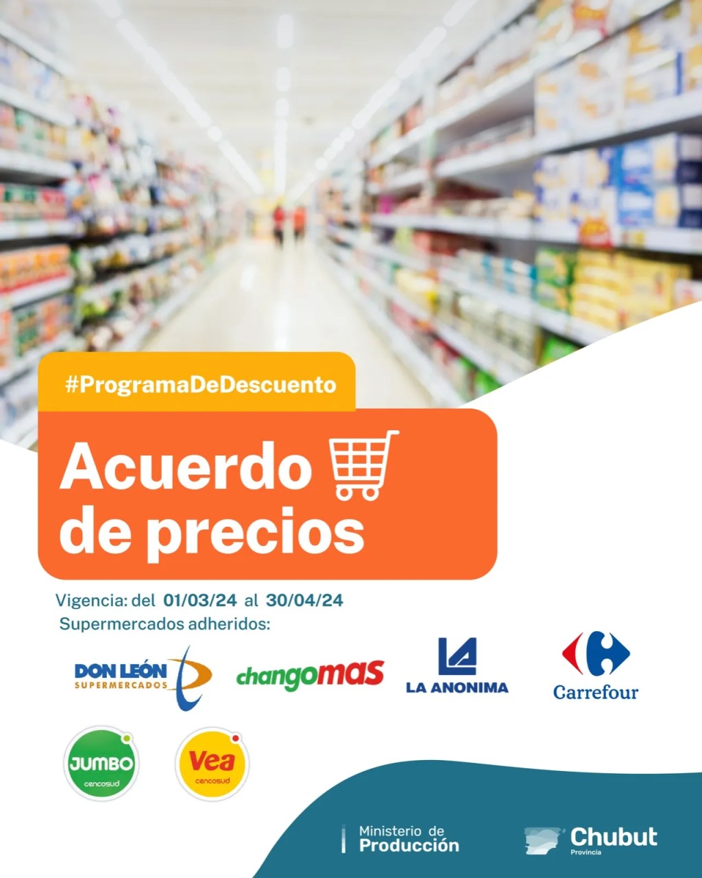 El Gobierno del Chubut renueva el acuerdo de precios con&nbsp;supermercados