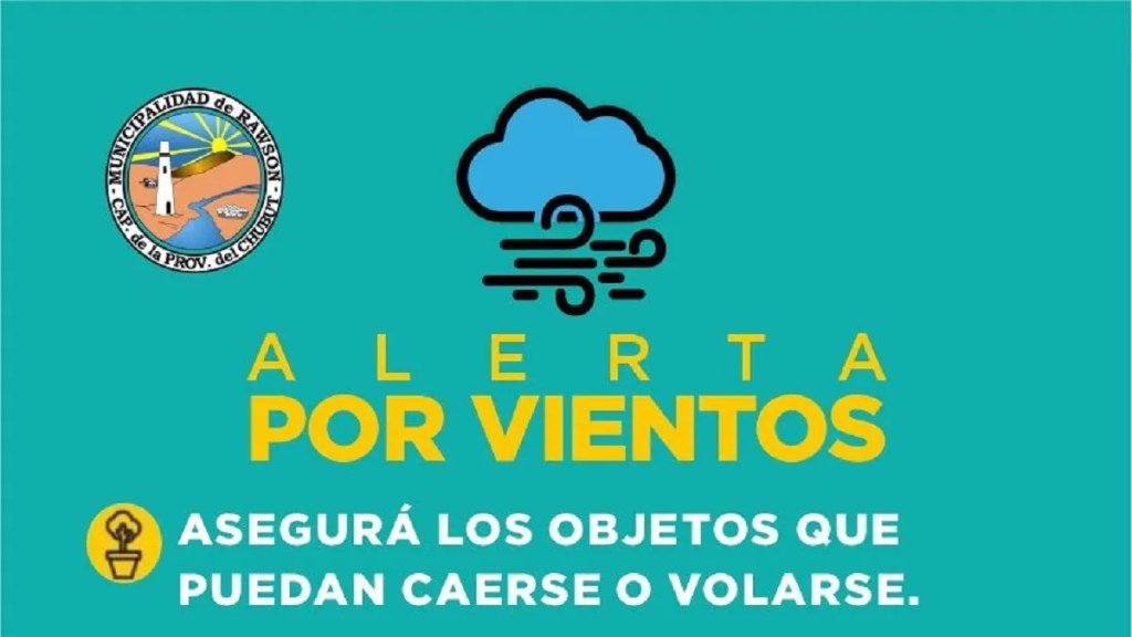 El Municipio de Rawson brinda recomendaciones ante la alerta amarilla por&nbsp;vientos