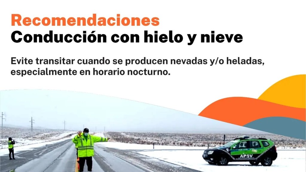 Provincia recuerda las precauciones a tener en cuenta al momento de conducir con presencia de hielo o nieve en la&nbsp;ruta