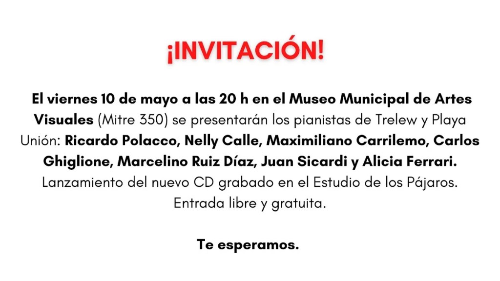 Pianistas locales presentan su CD en el Museo de Artes de&nbsp;Trelew