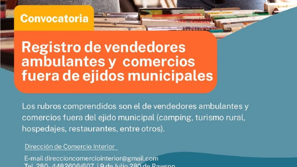 Provincia convoca a vendedores ambulantes y comercios fuera de ejidos municipales a inscribirse en el registro que regula las&nbsp;actividades
