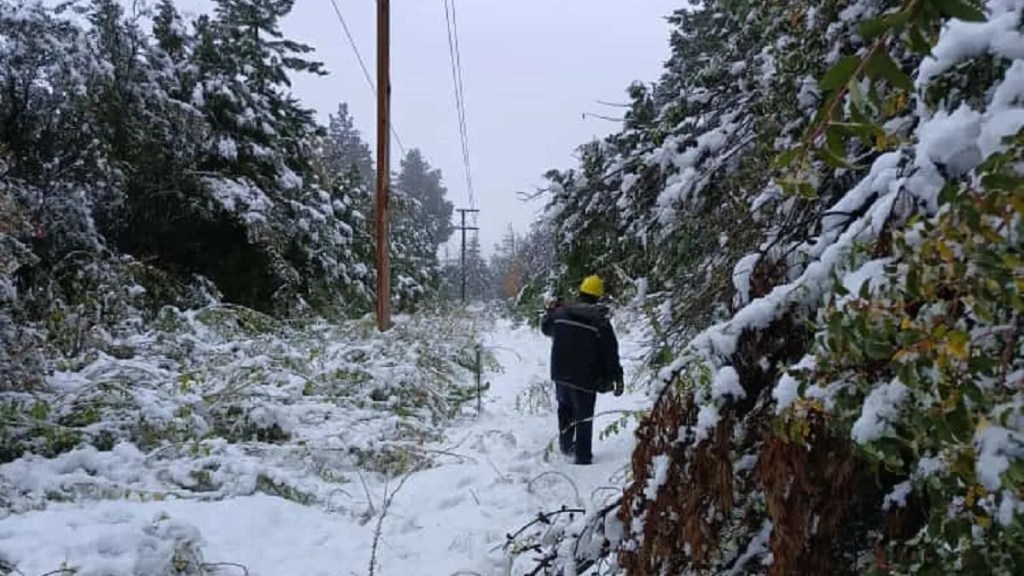 Provincia trabaja en el restablecimiento del servicio eléctrico en la Comarca Andina tras cortes por&nbsp;nevadas