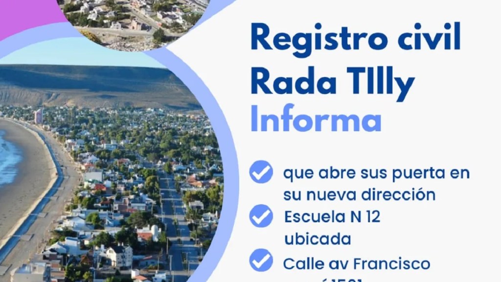 Rada Tilly: Provincia habilitará una oficina del Registro Civil en la Escuela N°&nbsp;12